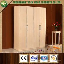 White Color Four Doors Wardrobe Used for Bedroom